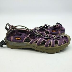 Keen waterproof shoes Women US 7-7.5 purple gray hiking closed toe bungee bumper